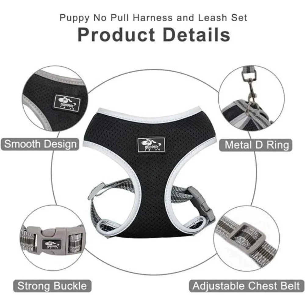 Puppy Harness and Leash Set - Dog Vest Harness for Small Dogs Medium Dogs
